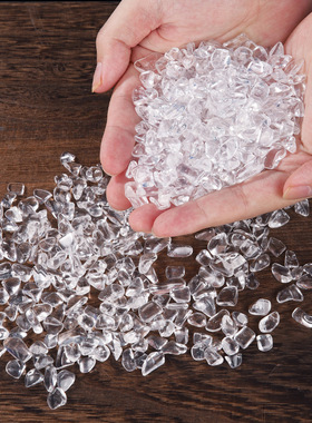 白水晶碎石白水晶消磁石水晶碗手链净化供佛碎石散装原石