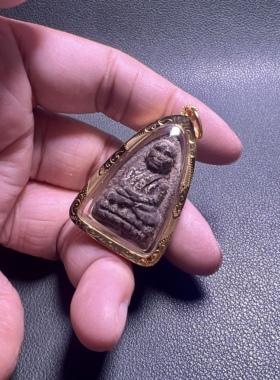 阿赞弄 2540年 纯金符管草药龙婆托 金壳泰国佛牌真品吊坠