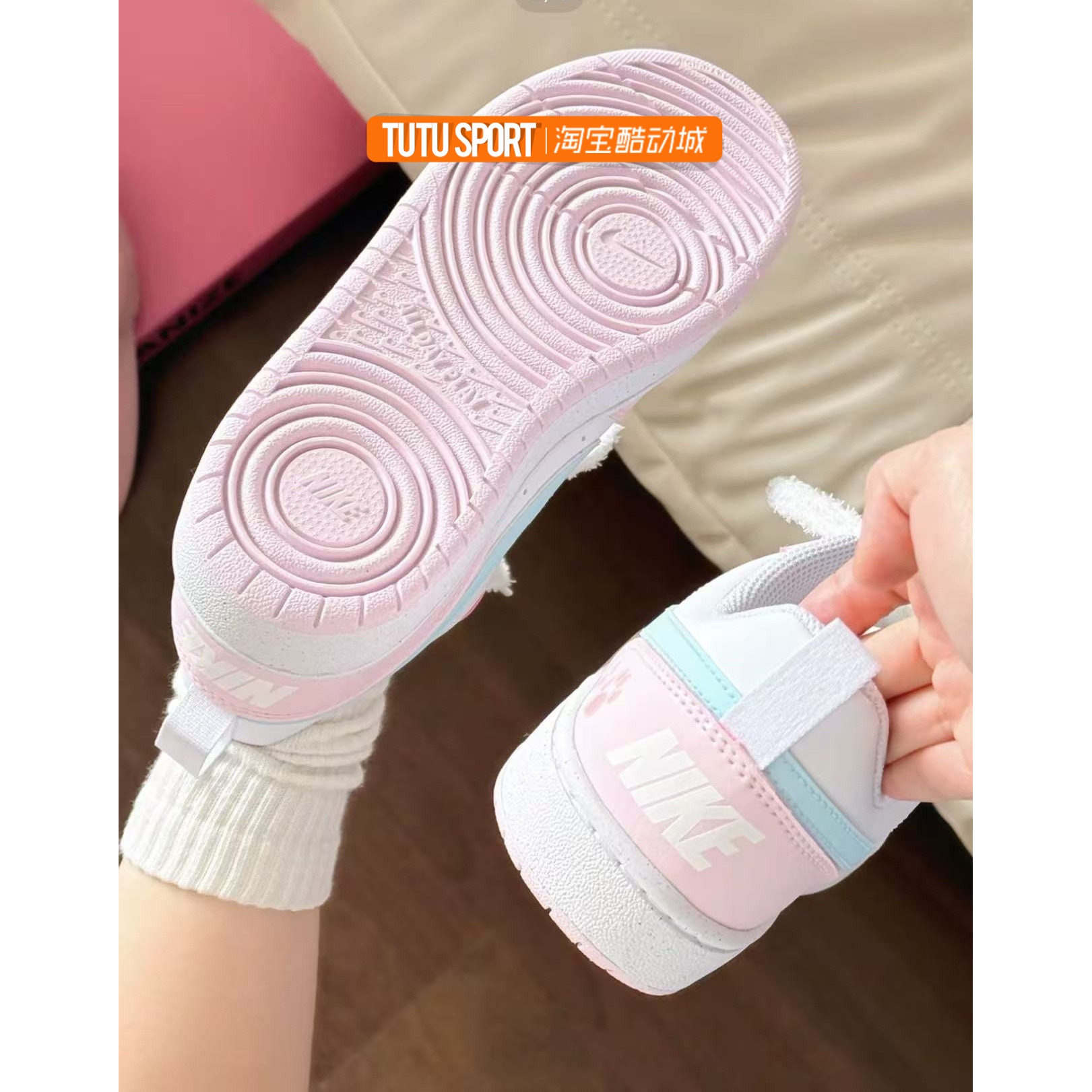 定制球鞋 Nike Court Borough 甜心瞄爪萌趣可爱百搭潮流低帮板鞋,淘宝优惠券,粉丝福利购,淘宝优惠卷
