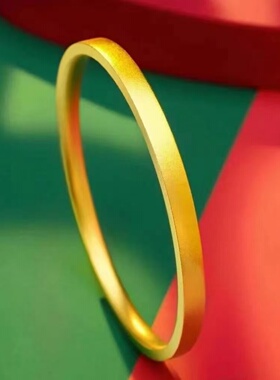 古法金包银四方磨砂闭口手镯女