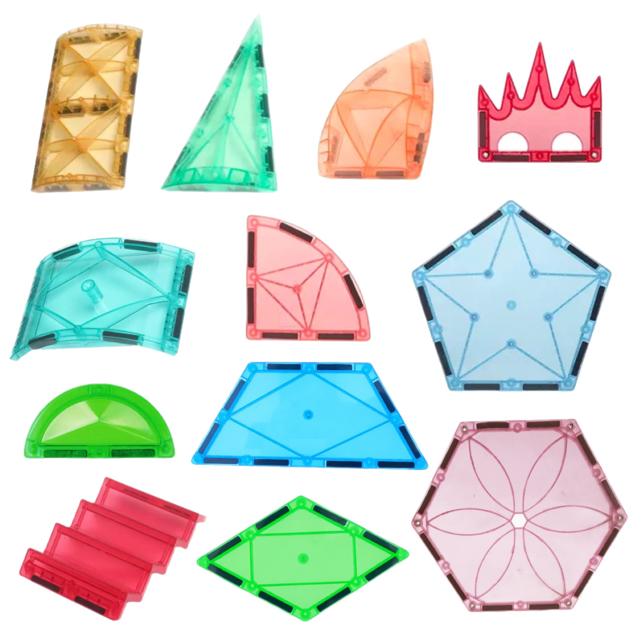 弥鹿彩窗磁力积木散片异形补充磁铁强磁配件女孩儿童拼装益智玩具 - 图2