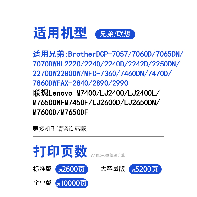 联想M7400粉盒M7450F硒鼓LJ2400 7650DF LT2441 M7600D LD2641粉-图1