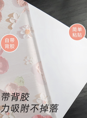 齐拉拉玻璃贴纸带胶自粘透光不透明油画风厕所卫生间窗户门装饰贴