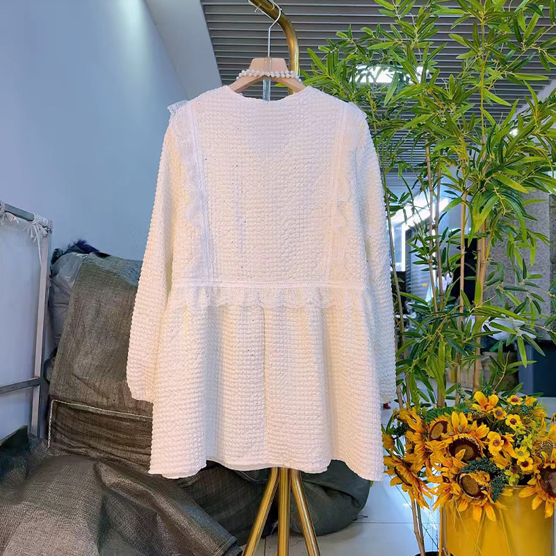 大码女装圆领拼接蕾丝肩收腰满天星连衣裙胖妹妹韩版中长款淑女裙,淘宝优惠券,粉丝福利购,淘宝优惠卷