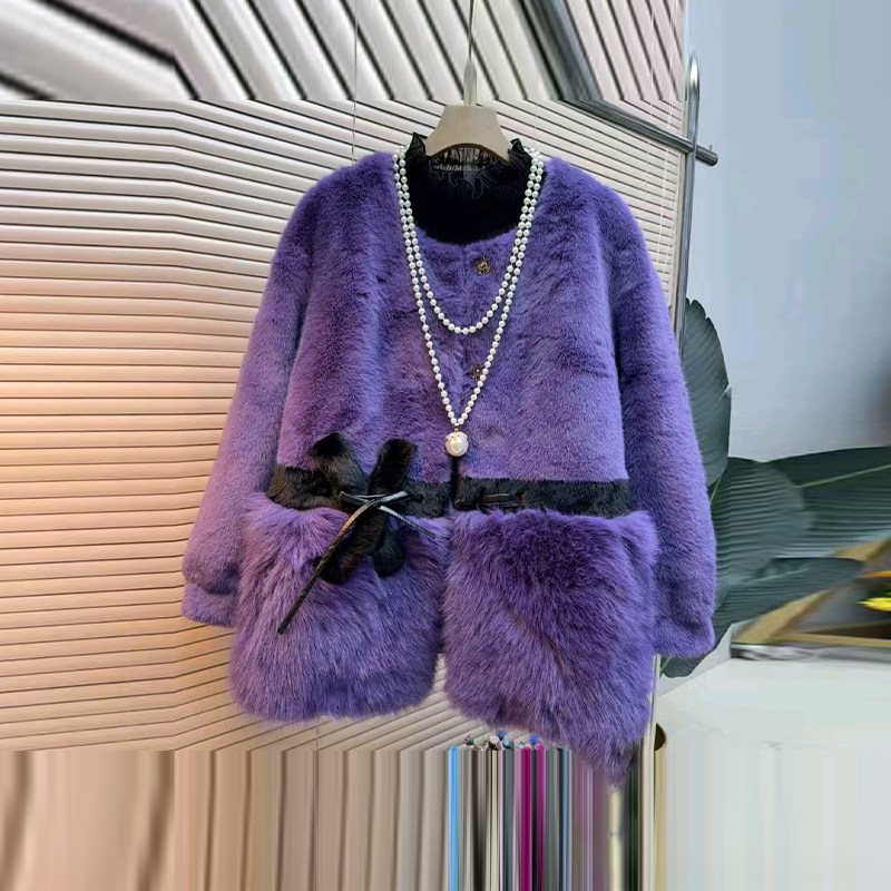 胖MM加肥圆领长袖拼色底摆开衫毛毛外套大码女装欧货小众设计上衣,淘宝优惠券,粉丝福利购,淘宝优惠卷