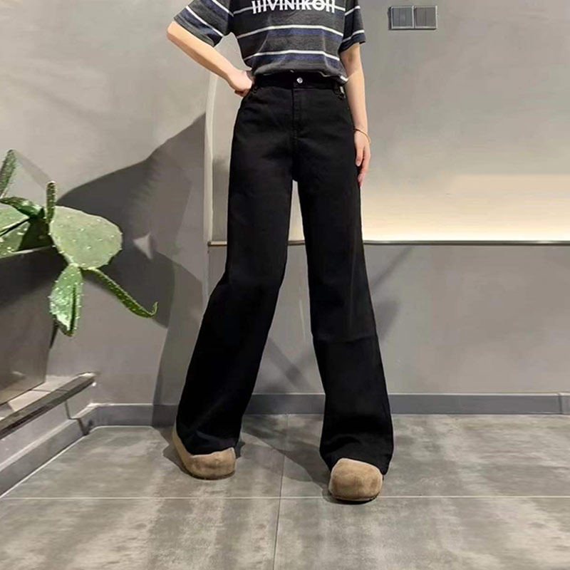 加肥大码女装秋冬款后腰松紧牛仔长裤宽松遮胯胖妹妹窄版阔腿裤子,淘宝优惠券,粉丝福利购,淘宝优惠卷