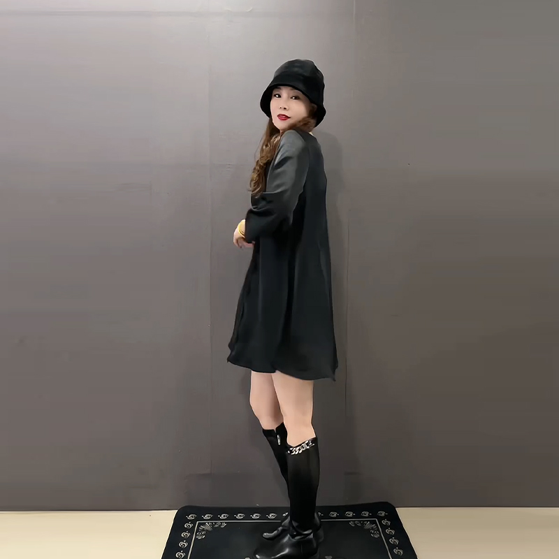 加大码女装V领盘扣复古风长袖大衫220斤大码女装休闲百搭黑色上衣,淘宝优惠券,粉丝福利购,淘宝优惠卷