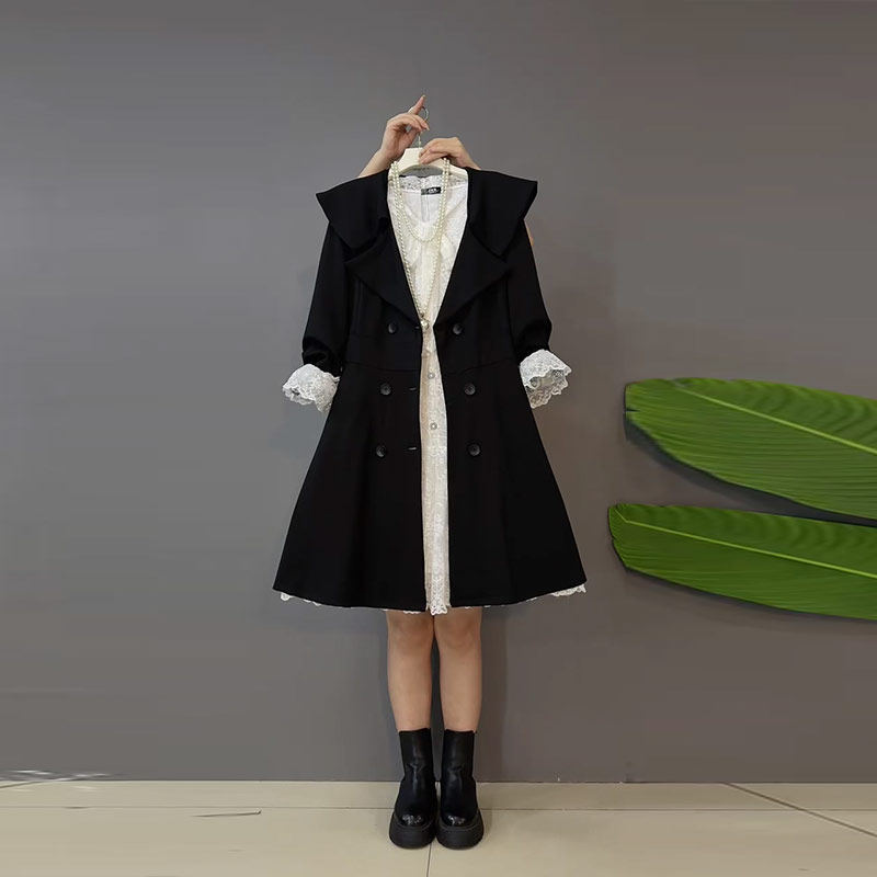 加肥大翻领中长款风衣胖MM2025秋季款通勤风洋气大码女装显瘦上衣,淘宝优惠券,粉丝福利购,淘宝优惠卷