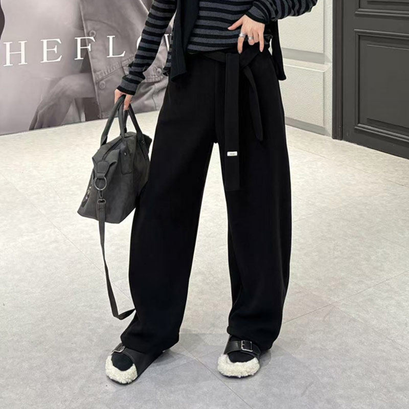 胖妹妹松紧腰阔腿长裤韩版大码女装宽松遮胯秋季款简约百搭休闲裤,淘宝优惠券,粉丝福利购,淘宝优惠卷