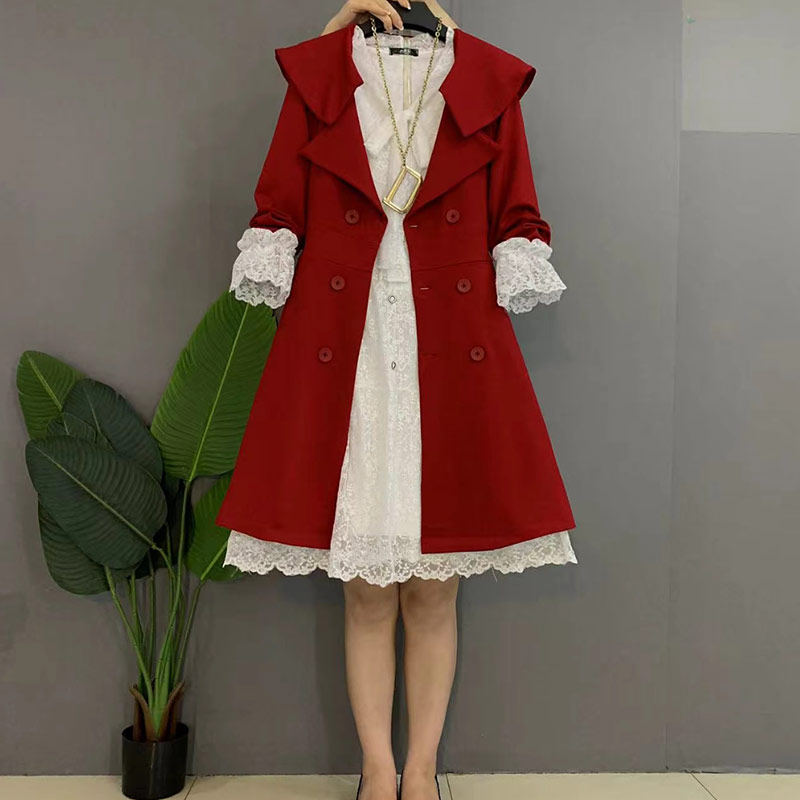 加肥大翻领中长款风衣胖MM2025秋季款通勤风洋气大码女装显瘦上衣,淘宝优惠券,粉丝福利购,淘宝优惠卷