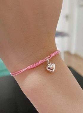 本命年纯银吊坠儿童礼物手链