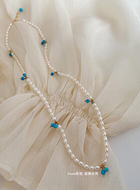 毛衣链2021秋冬新款天然淡水珍珠简约气质百搭锁骨链毛衣链定制