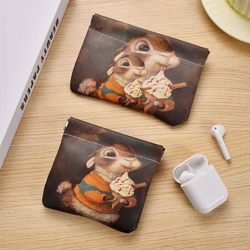 新款可爱动物收纳包大容量ins化妆包便携自动闭合口红包杂物小包,淘宝优惠券,粉丝福利购,淘宝优惠卷