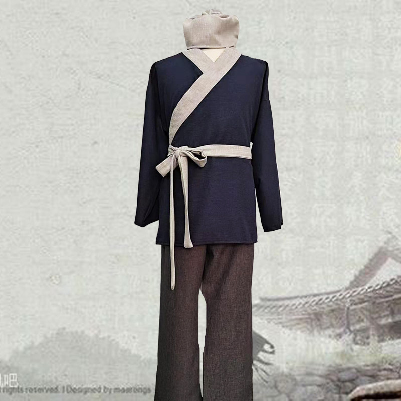 古装男汉服男款平民百姓小二衣服群演路人村民下人演出服棉麻戏服