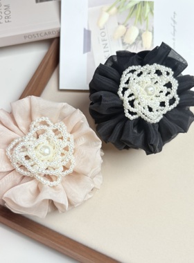 欧根纱双面花朵中号抓夹