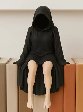 万圣节Mysterious statue 黑袍女王书架像装饰品