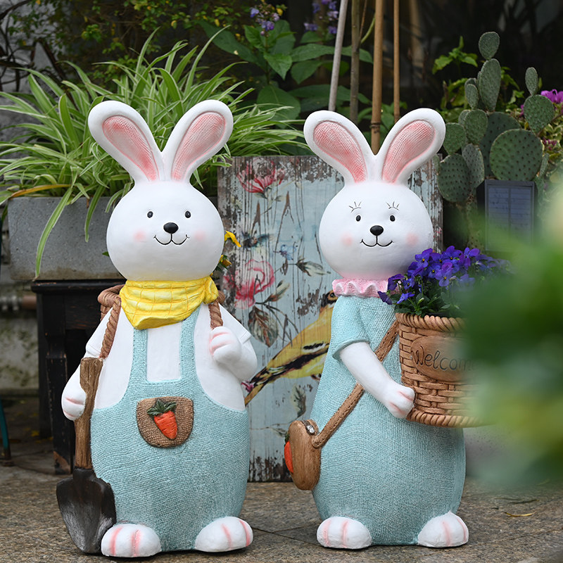 花园庭院摆件创意兔子摆件户外装饰动物花盆幼儿园植物角创意阳台,淘宝优惠券,粉丝福利购,淘宝优惠卷