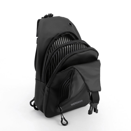 2025新款韩潮时尚尼龙布小背包夏季男士多功能胸包休闲单肩斜挎包 - 图2