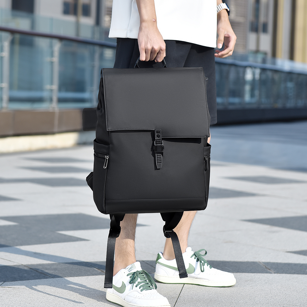 男士双肩包商务休闲2024新款背包时尚通勤防水电脑包大容量书包潮 - 图1