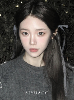 气质灰色蝴蝶结飘带抓夹甜酷双马尾发夹丝带绑发发抓头饰发饰女
