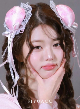 张元英同款粉色蝴蝶结发包发夹女