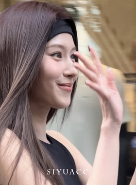 sana同款黑色运动发带美式束发带