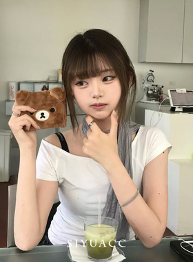 韩系灰色褶皱网纱轻薄透气围巾女