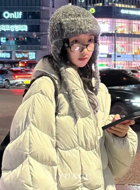 冬季灰色羊毛混纺保暖护耳雷锋帽