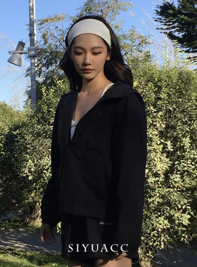 宁艺卓同款白色针织发带美式运动健身束发带秋冬简约弹力头带女