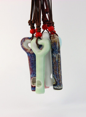 新年陶瓷爱心口哨旅游景点项链