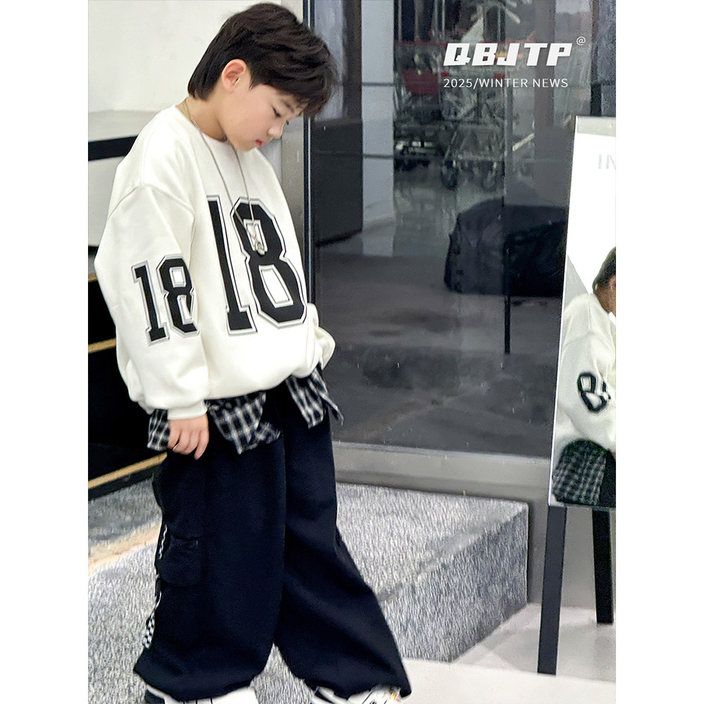 Q宝家童品10月新款 男童时尚工装裤冬季加绒裤子儿童韩系休闲裤潮,淘宝优惠券,粉丝福利购,淘宝优惠卷