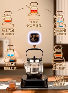 金灶H-30底部自动上水壶玻璃烧水壶泡茶专用家用保温一体煮水茶壶