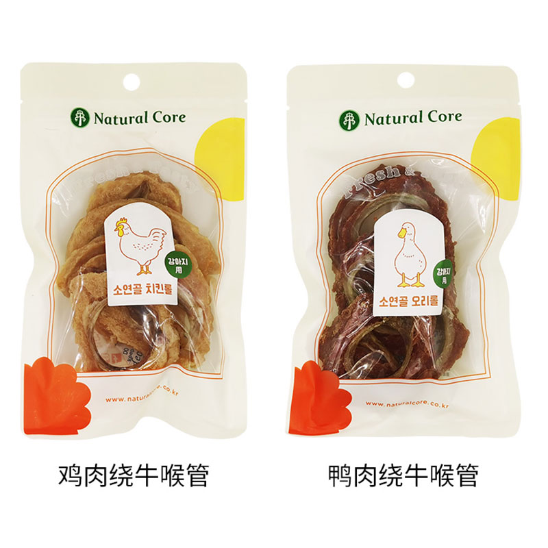 韩国Natural Core天然核心宠物狗成幼犬零食鸡鸭肉牛喉管磨牙训练 - 图2