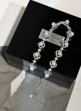 四叶草满钻轻奢百搭珍珠手链