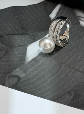 轻奢重工澳白珍珠戒指S925