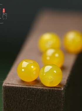 天然黄玛瑙圆珠扣子10mm