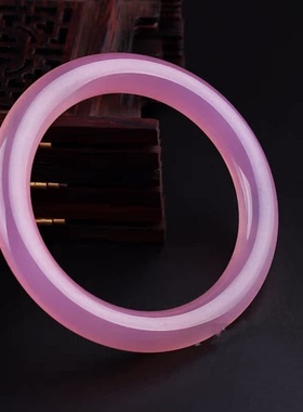 圆条手镯气质百搭女款天然粉玛瑙