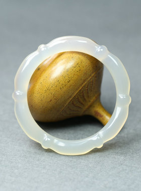 纯天然玛瑙冰透白竹节手镯女款式