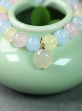 天然玉石糖果南瓜珠猫爪款手链