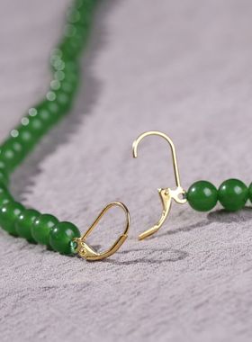 碧玉菠菜绿玉石项链S925银链国风