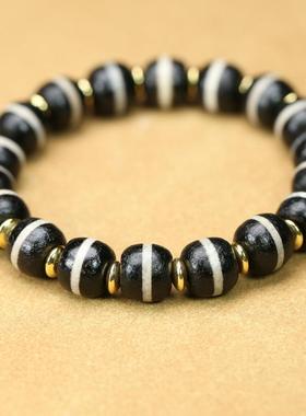 天然藏传风化老玛瑙一线药师手串