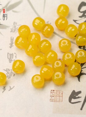 黄玛瑙老型桶珠11mm散珠