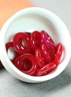 天然冰种红玉髓圆环跑环平安环
