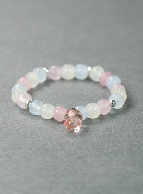 天然玉石糖果南瓜珠铃兰花款手链