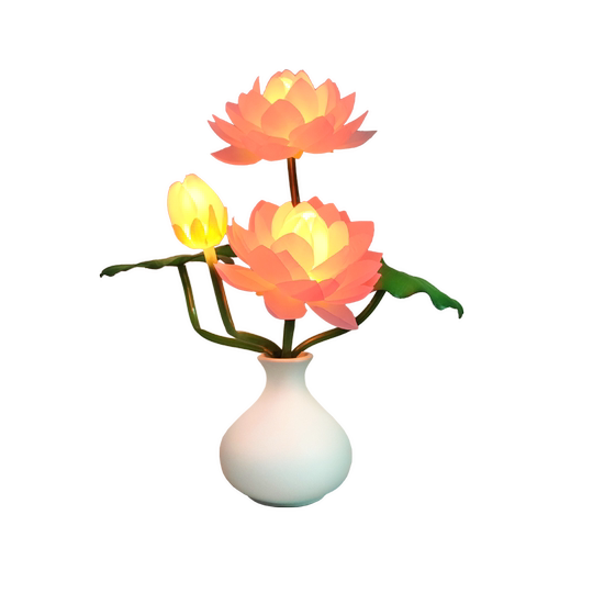 佛前灯USB插电莲花灯供佛长明灯LED观音供灯家用仿真荷花灯摆件