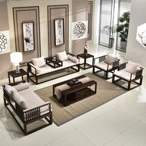 Ocean New Chinese Furniture Innate Solid Wood Sofa Chair Modern Minima Cloth Art Sofa White Wakwood Living-room Reception Sofa chair