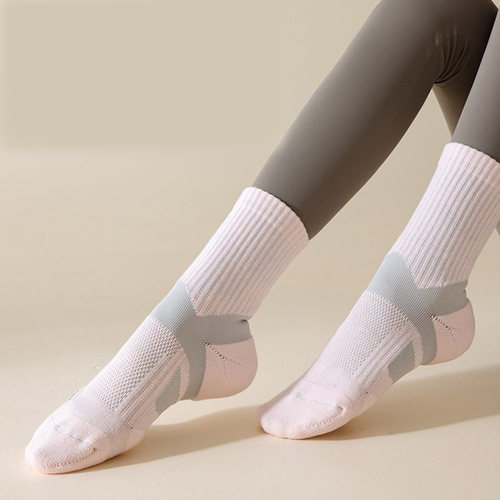 溪歌专业运动袜子抗起球女中筒袜毛巾底吸汗透气跑步健身防滑袜子 - 图1