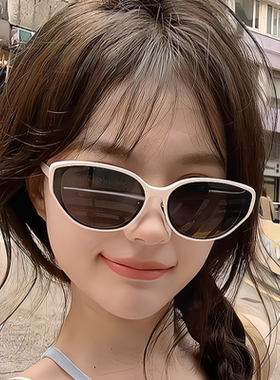 2024新款俏皮粉猫眼墨镜女防紫外线高级感时尚出行防晒太阳眼镜潮