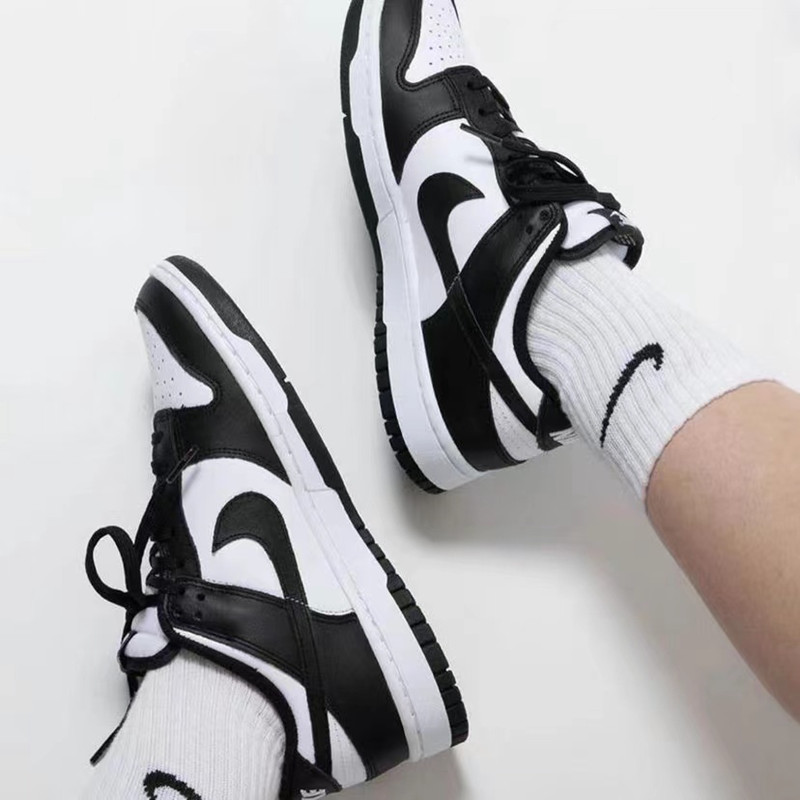 正品耐克 Nike Dunk Low黑白熊猫男女子低帮滑板鞋DD1503 DD1391-图1