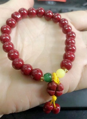 朱砂平安扣莲花手链手串首饰